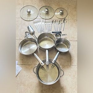 Stainless Steel Cookwear Set Of 25 Pcs Pots And More Made In India